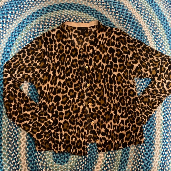 J. Crew Sweaters - J.Crew cardigan, animal print size xl